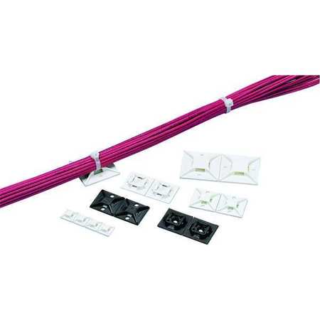 PANDUIT 2" L, 2" W, White Plastic Cable Tie Mount, Indoor/Outdoor: Indoor ABM4H-A-T