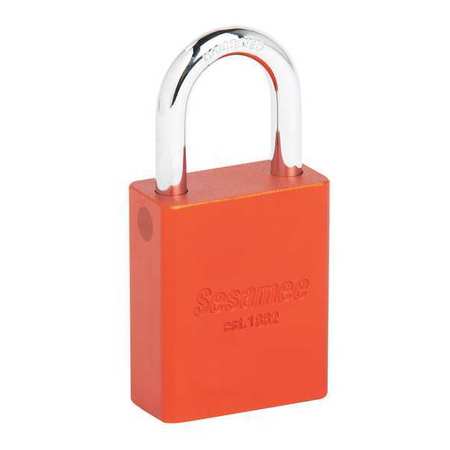 SESAMEE Alum Safety Lockout Padlock, KD, Orange 90217