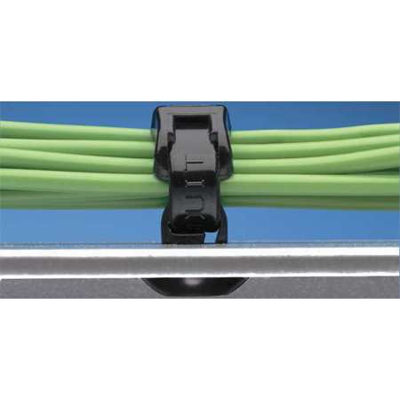 PANDUIT 27/64" L, 5/32" W, Black Plastic Cable Tie Mount, Package quantity: 1000 PBMS-H25-M0