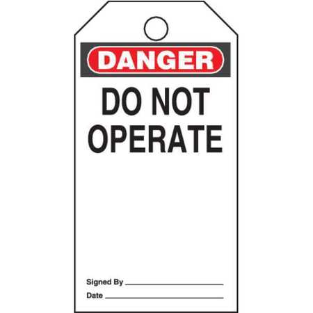 PANDUIT Tag, "Danger Do Not Operate", 5 Tags PVT-15
