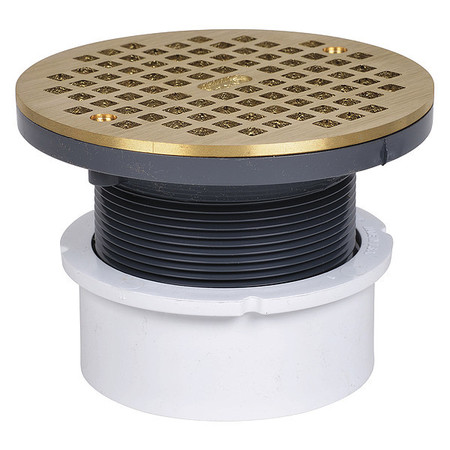 OATEY Adj PVC Hub Fit 4", w/Brass Strn 72129