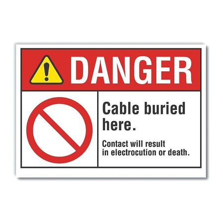 LYLE Danger Sign, 10 in H, 14 in W, Non-PVC Polymer, Horizontal Rectangle, English, LCU4-0113-ED_14x10 LCU4-0113-ED_14x10