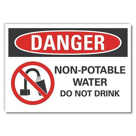 LYLE Decaldanger Non-Potable Water, 10"x7", Height: 7 in, LCU4-0277-ND_10X7 LCU4-0277-ND_10X7