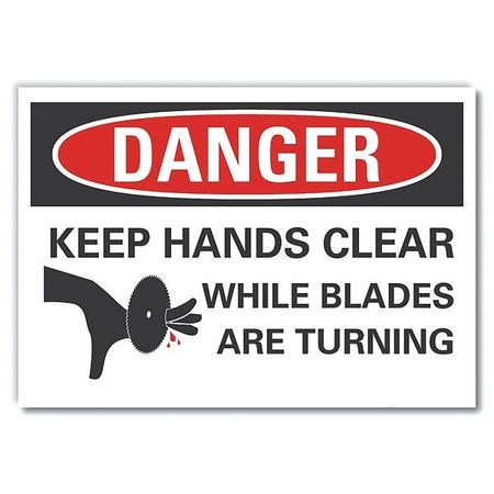 LYLE Keep Hands Clear Danger Label, 7 in Height, 10 in Width, Polyester, Vertical Rectangle, English LCU4-0265-ND_10X7