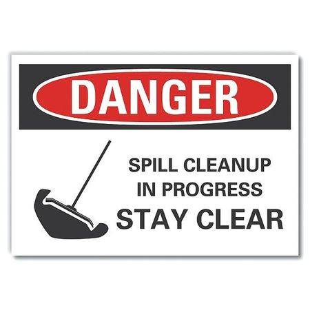 LYLE Danger Sign, 10 in H, 14 in W, Non-PVC Polymer, Horizontal Rectangle, English, LCU4-0279-ED_14x10 LCU4-0279-ED_14x10