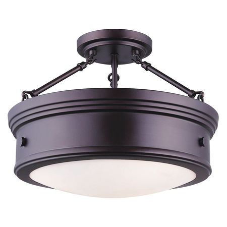 CANARM Semi-Flush Mount, 3 Light, 100W, 15x12" ISF624A03ORB