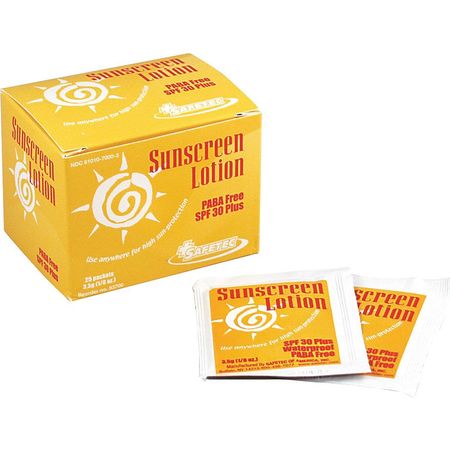 SAFE-TEC Packets Sun Tan Lotion, SPF 30, 1/8oz. 53373