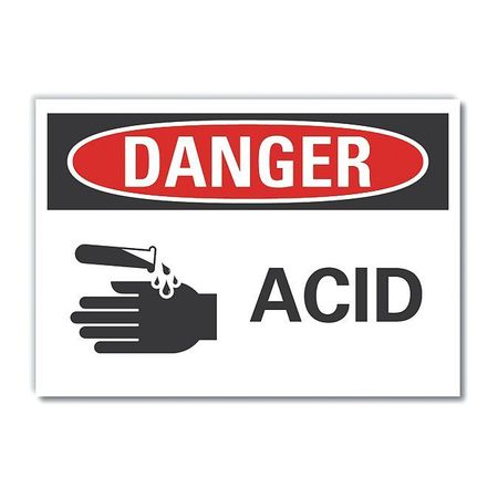 LYLE Danger Sign, 5 in H, 7 in W, Polyester, Horizontal Rectangle, English, LCU4-0215-ND_7X5 LCU4-0215-ND_7X5