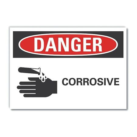 LYLE Danger Sign, 10 in H, 14 in W, Horizontal Rectangle, English, LCU4-0216-RD_14X10 LCU4-0216-RD_14X10