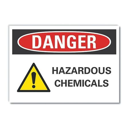 Hazardous Chemicals Danger Reflective Label, 10 In H, 14 In W,LCU4-0211-RD_14X10