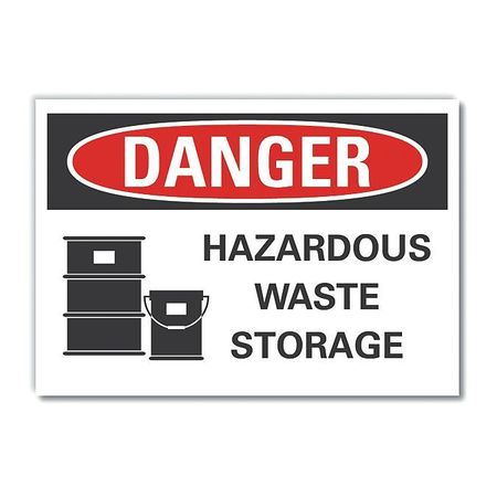 LYLE Hazardous Waste Danger Label, 3 1/2 in H, 5 in W, Polyester, Horizontal, LCU4-0213-ND_5X3.5 LCU4-0213-ND_5X3.5