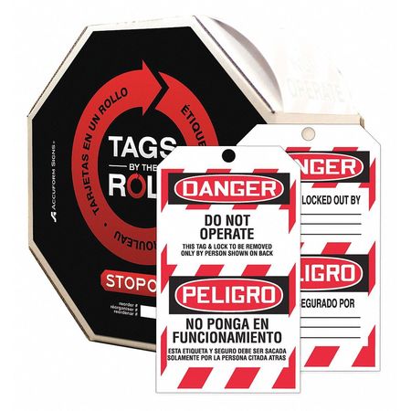 ACCUFORM Tags By-The-Roll, Danger Do, Biling, 6-1/4x3in, Cardstock, 100/RL TAR460