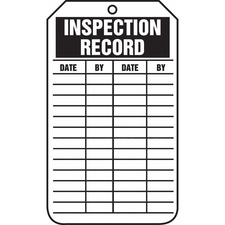 ACCUFORM Inspection Tag, Inspect Record, 5-3/4x3-1/4 in, Cardstock, 25/PK TRS307CTP