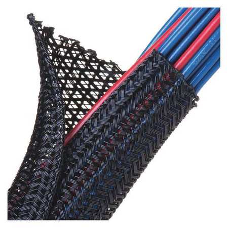 TECHFLEX Braided Sleeving, F6, Self Wrap, 1", Black F6N1.00BK8