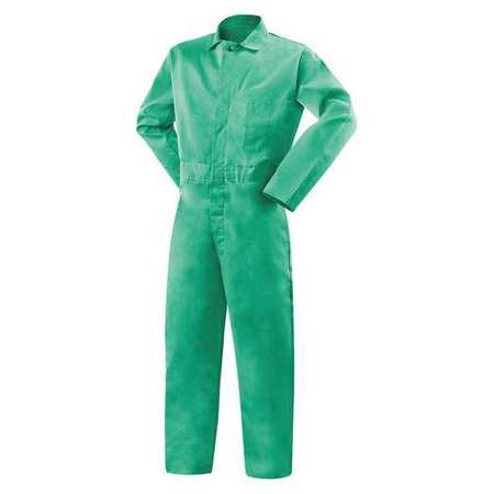 STEINER Cotton Coveralls, Flame Resist, Green, M 1035-M