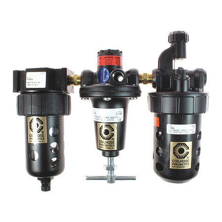 COILHOSE PNEUMATICS F/R Trio GP Series W/Bowl Guard 1/4" CO FRL1400