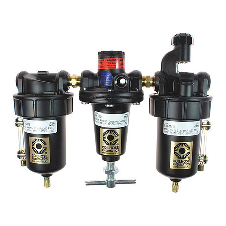 COILHOSE PNEUMATICS F/R Trio GP Series W/Metal Bowl 1/4" CO FRL1400MB