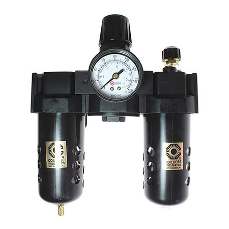 COILHOSE PNEUMATICS F/R/L Trio W/Gauge 3/8" CO 27FRL3-G