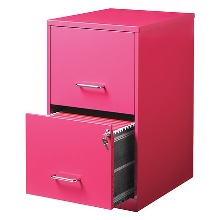 Space Solutions 2 Drawer File Cabinet, Pink, Letter 20879