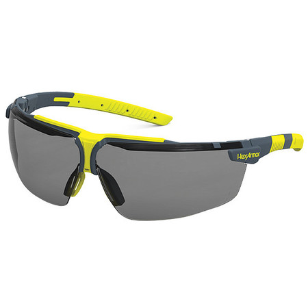 HEXARMOR Safety Glasses, Wraparound Gray Polycarbonate Lens, Anti-Fog, Scratch-Resistant 11-19007-02