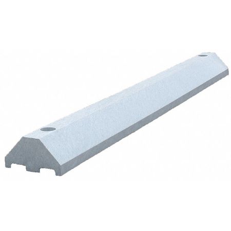 PLASTICS R UNIQUE Parking Blocks, Ultra Gray, 4 ft., 3"H, Lags ULTRA3648PBG-LAGS