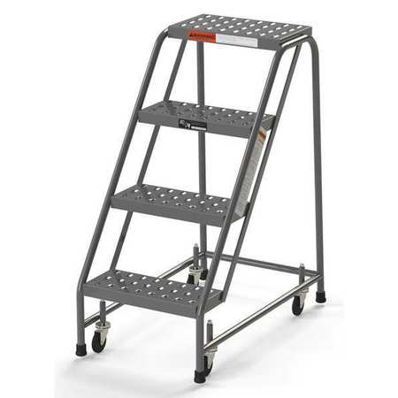 EGA Industrial Rolling Ladder, 4 Steps, 16"W Perforated Tread, No Handrails, 450 lbs. Capacity B4020SU