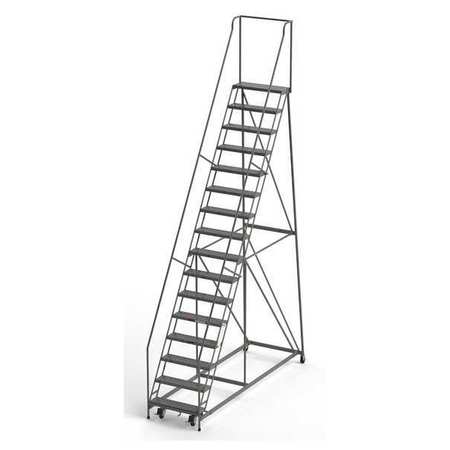 EGA Industrial Rolling Ladder, 16 Steps, 30"W Perforated Tread, Unassembled, 450 lbs. Capacity B16032HKD