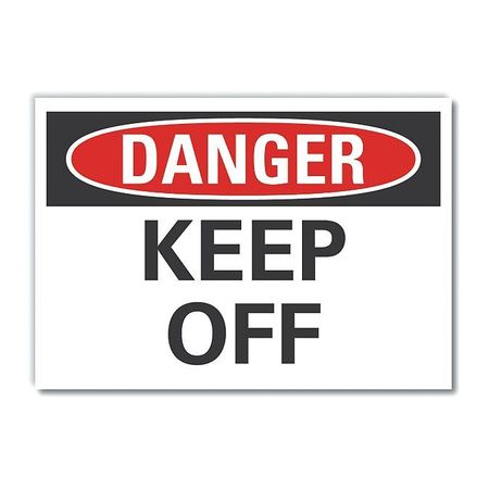 LYLE Refl Decal Danger Keep Off, 14"x10", Height: 10 in LCU4-0320-RD_14X10