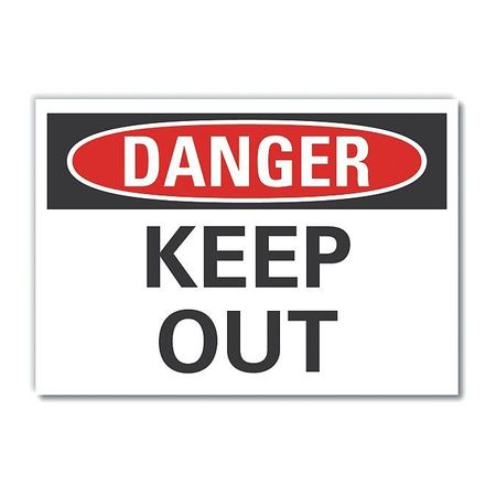 LYLE Decal Danger Keep Out, 10"x7", Sign Background Color: White LCU4-0314-ND_10X7