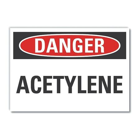 Lyle Acetylene Danger Label, 3 1/2 in H, 5 in W, Polyester, Horizontal Rectangle, LCU4-0324-ND_5X3.5 LCU4-0324-ND_5X3.5