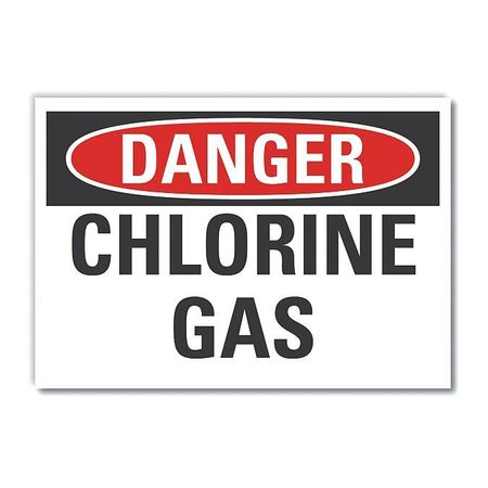 LYLE Chlorine Danger Label, 10 in H, 14 in W, Polyester, Horizontal, English, LCU4-0352-ND_14X10 LCU4-0352-ND_14X10