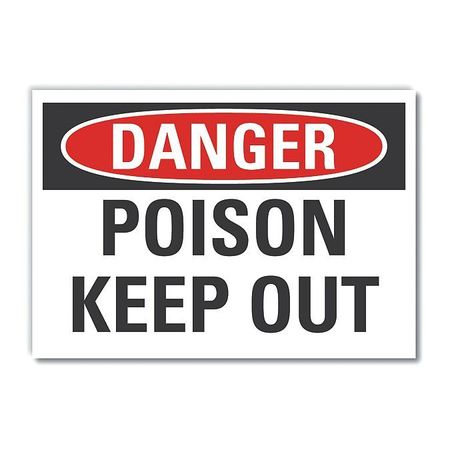 LYLE Poison Danger Reflective Label, 10 in H, 14 in W, English, LCU4-0377-RD_14X10 LCU4-0377-RD_14X10