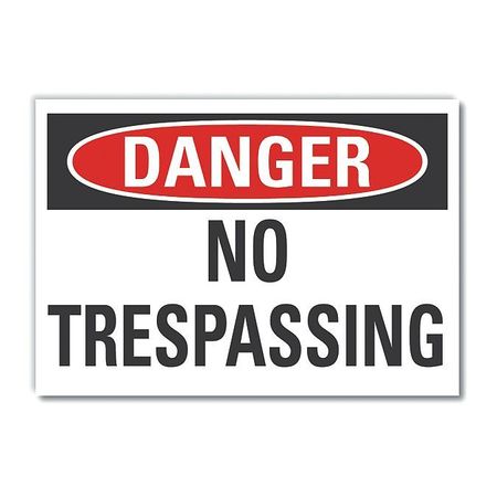 Lyle Decal Danger No Trespassing, 14"x10" LCU4-0371-ND_14X10