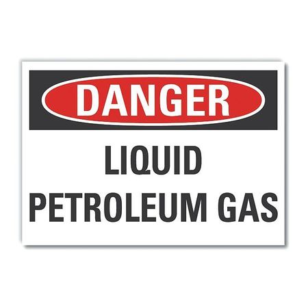LYLE Liquid Gas Danger Label, 3 1/2 in Height, 5 in Width, Polyester, Horizontal Rectangle, English LCU4-0435-ND_5X3.5