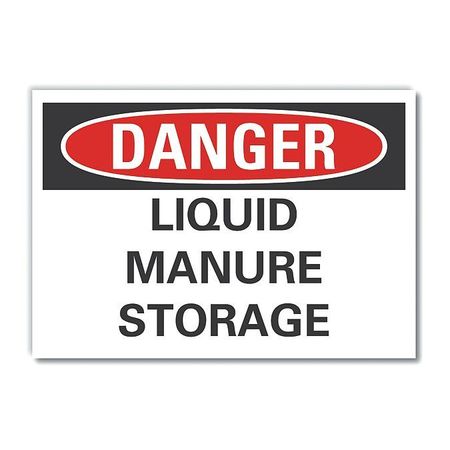 LYLE Liquid Manure Danger Label, 7 in Height, 10 in Width, Polyester, Vertical Rectangle, English LCU4-0452-ND_10X7