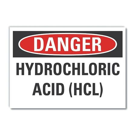 LYLE Danger Sign, 5 in H, 7 in W, Horizontal Rectangle, English, LCU4-0464-RD_7X5 LCU4-0464-RD_7X5