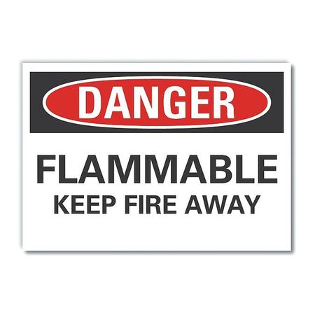 LYLE Danger Sign, 5 in H, 7 in W, Polyester, Horizontal Rectangle, English, LCU4-0472-ND_7X5 LCU4-0472-ND_7X5