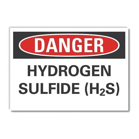 LYLE Hydrogen Sulfide (H2S) Danger Reflective Label, 7 in Height, 10 in Width, Reflective Sheeting LCU4-0474-RD_10X7