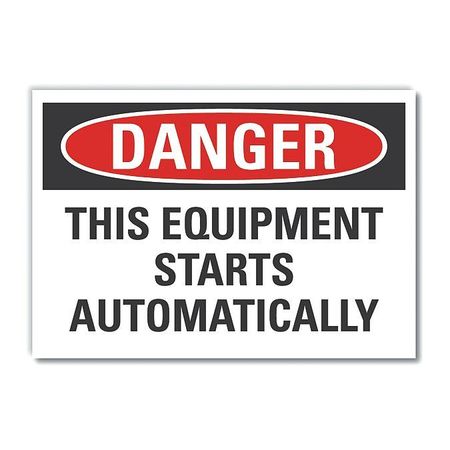 LYLE Danger Sign, 5 in Height, 7 in Width, Reflective Sheeting, Horizontal Rectangle, English LCU4-0540-RD_7X5