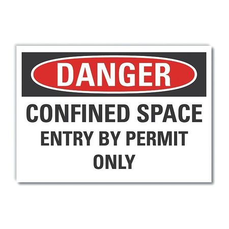 LYLE Decal Danger Confined Space, 14"x10", Color: White LCU4-0546-ND_14X10