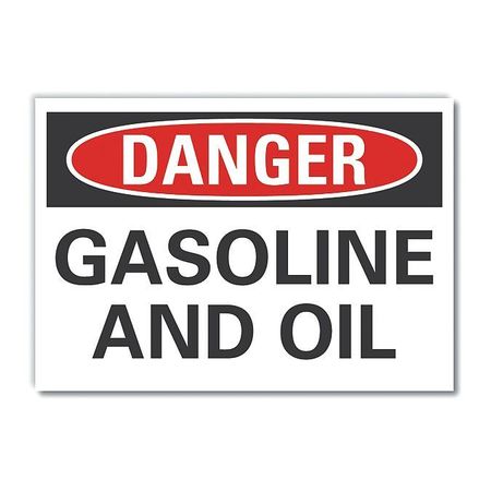 LYLE Gasoline Danger Reflective Label, 5 in Height, 7 in Width, Reflective Sheeting, English LCU4-0387-RD_7X5
