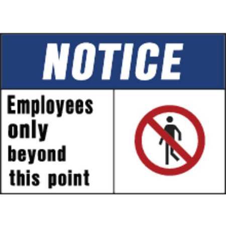 Hy-Ko Sign, Employees Only Beyond Point, PK5 5810