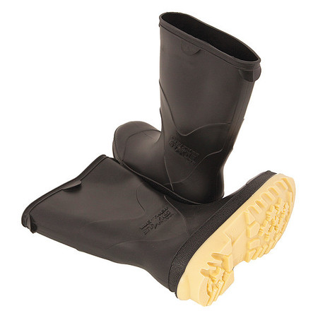 TINGLEY StormTracks Rain Boot, PVC, Child, Black/Tan Size 12, PR 11614