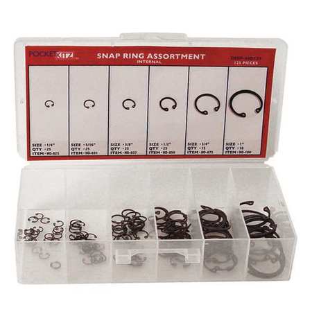 G.L. Huyett Internal Retaining Ring Assortment, 125 Pieces, 6 Sizes DISP-HO125