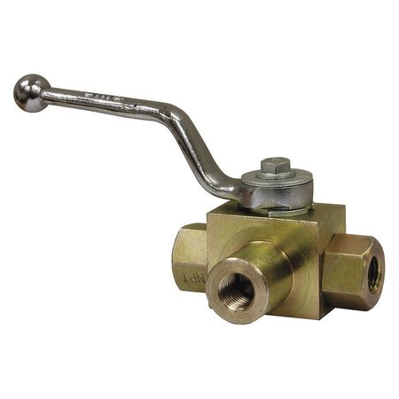 BUYERS PRODUCTS 3/4 Inch NPTF 3-Port High Pressure Ball Valve HBV3W075