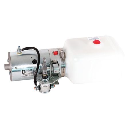 BUYERS PRODUCTS 3-Way DC Power Unit-Metered Release Valve Horizontal 0.86 Gallon Poly Reservoir PU311