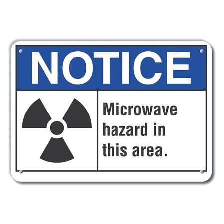 LYLE Reflective  Microwave Notice Sign, 10 in Height, 14 in Width, Aluminum, Horizontal Rectangle LCU5-0019-RA_14X10
