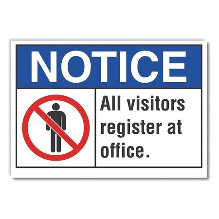 LYLE All Visitors Notice, Reflctve, Decl, 10"x7" LCU5-0011-ND_10X7