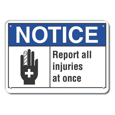 LYLE Aluminum Accident Reporting Notice Sign, 10 in H, 14 in W, Aluminum, LCU5-0014-NA_14X10 LCU5-0014-NA_14X10