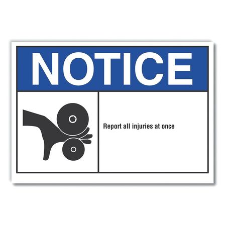 LYLE Notice Sign, 5 in H, 7 in W, Polyester, English, LCU5-0021-ND_7X5 LCU5-0021-ND_7X5